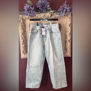 NWT RE/Done Loose Crop Jeans Size 26 Ranch Water